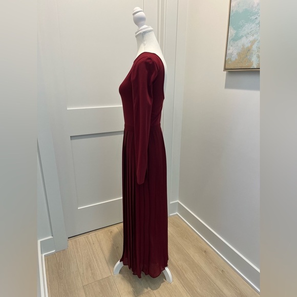 J.Crew Pleated‎ Ballet Dress Burgundy Stretch Cotton Blend Modest Elegant NEW - Picture 8 of 14